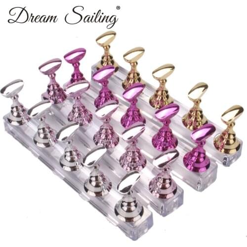 Stainless Steel Magnet Nail Practice Display Palette False Nail Holder Nail Art Gel Polish Varnish Practice Manicure Tool