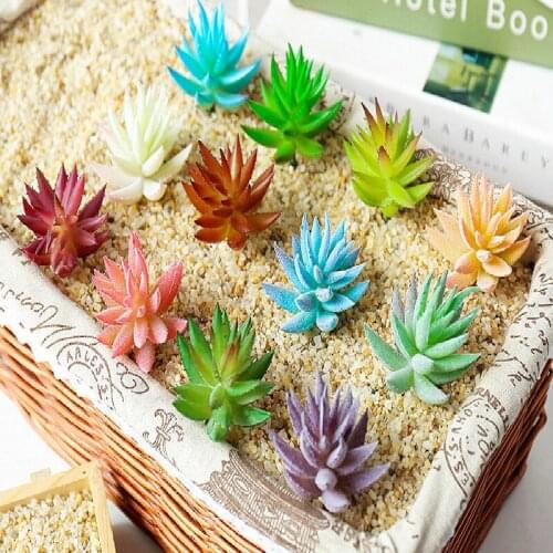 Multicolor Mini Bonsai Artificial Succulents Plants Home Garden Decoration Fake Plants DIY Plante Arrangement Bonsai Fake Plants
