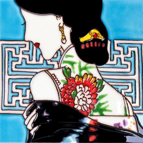 Fashion Creative Hand-Painted Porcelain Board Painting Hanging Painting Chinese Household Ornament Decoration Chinese