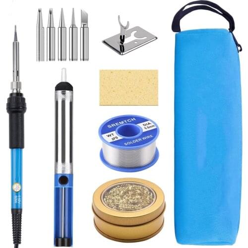 60W Electric Soldering Iron Kit Temperature Adjustable 220V 110V Welding solder Tools Soldering iron tips with Desoldering Pumps