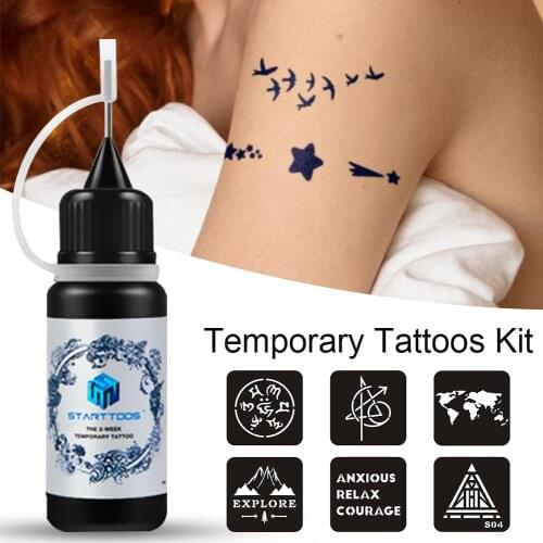 Juice Tattoo Temporary Tattoos Kit Semi Permanent Tattoo With 2 Pcs Free Sticker Sexy Pattern Body Painting Natural Long Lasting