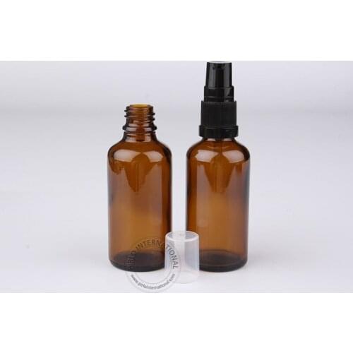 Wholesale DIY Essential Tools 50ml/50cc A++ Amber Essential Oil Bottle Lotion Pump Vials 2 Colors of Pump Free Shipping