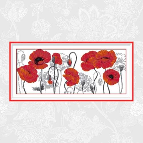 Cross-stitch Kits DIY Handwork Beginner Beautiful Flower Embroidery Needlework 14CT 11CT Printed on Canvas Cross Stitch Crafts