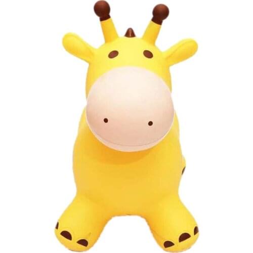 Inflatable Jumping Giraffe Inpany Bouncy Giraffe Hopper Bouncing Animal Ride Toys with Pump for Kids Toddlers DXAD
