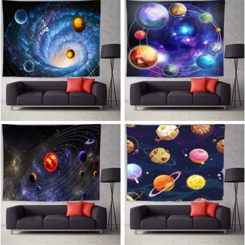 3D Galaxy Pattern Wall Hanging Tapestry Bedroom Background Cloth Wall Art Soft Decoration Wall Blanket for Home Living Room Dorm