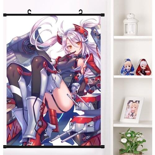 Anime Game Azur Lane Prinz Eugen Wall Scroll Mural Poster Wall Hanging Poster Otaku Art Printing Home Decor Gifts dropshipping