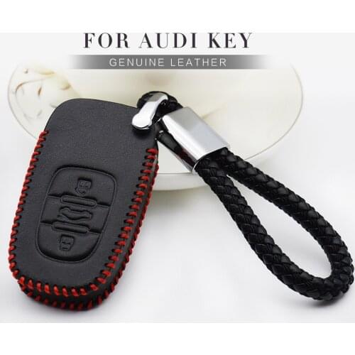 Real Leather Car Accessories Key Cover Case for Audi Q3 Q5 Q7 TT A4L A1 A3 BP 8V 8L A4 B5 B6 B7 B8 B9 A5 A6 C5 C6 A7 A8 Keychain