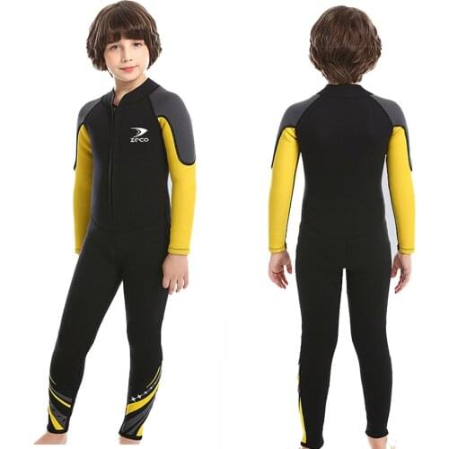 2.5MM Neoprene Wetsuit Childrens Swimsuit Wetsuit Long Sleeve Boy Surfing Windproof And Warm Sunscreen Snorkeling Suit New