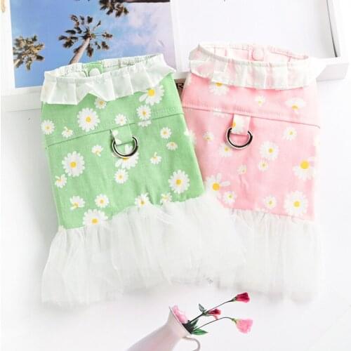 New Summer Dog Dress Tutu Princess Costumes Harness Denim Skirt Cat Puppy Apparel maltese Yorkies Pomeranian Poodle Pet Clothing