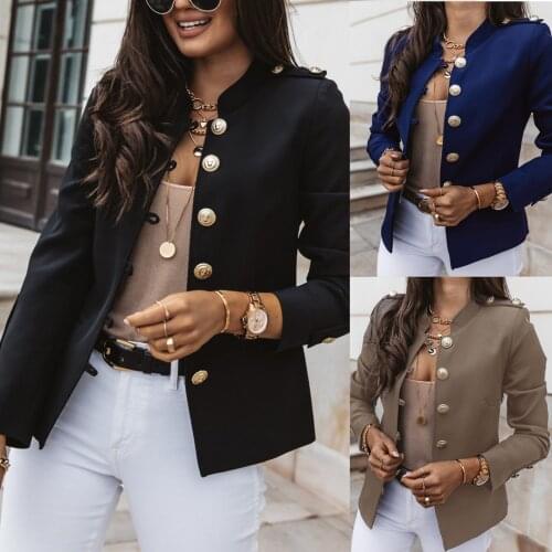 Solid Color Women Blazer 2021 Formal Blazers Long-Sleeved Slim-Breasted Small Suit Short Coat Top Work Suit Woman Jackets Femme