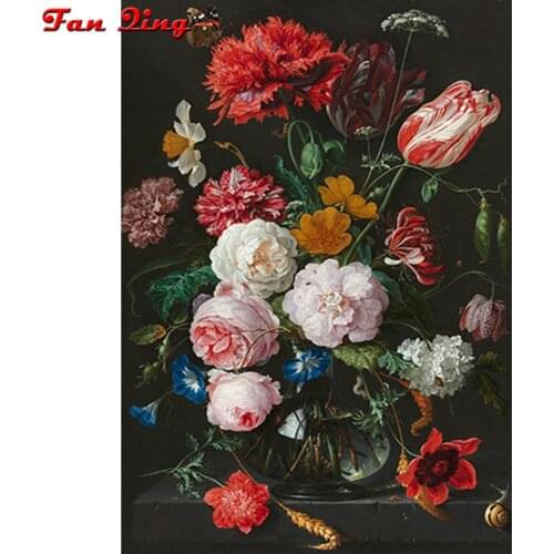 Full Diamond painting Rhinestones Diamond mosaic flowers Antique still life vase Decorative painting Diy Diamond embroidery