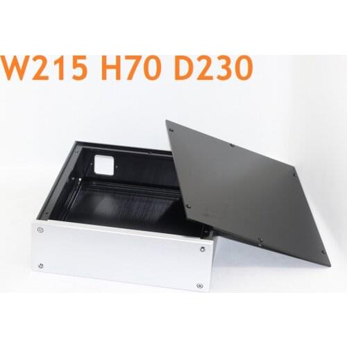 Full Black Power Amplifier Chassis DIY Aluminum PSU Box Cabinet Preamp Enclosure Combined Function Case W215 H70 D230