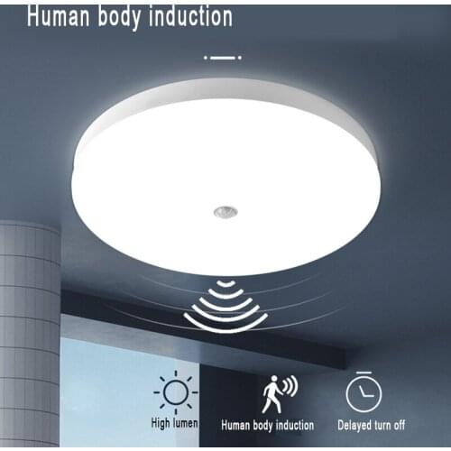 PIR Motion LED Ceiling Lamp for Bedroom 18W 24W 36W Human Body Sensor LED Panel Ceiling Lamp foLiving Room Corridor AC85-265V