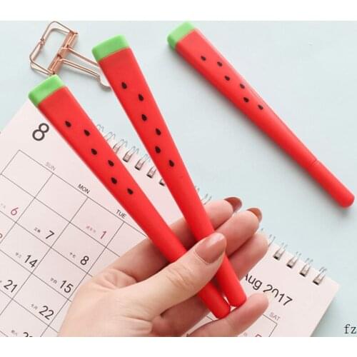 200 Pcs Watermelon Gel Pen Writing Signing Pen Plastic Writing Pens for School Office Supply Student Kids Rewarding 0.38mm
