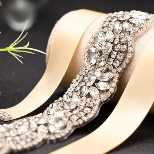 ZMS456 Sparkling Rhinestone Wedding Belt Multicolor Ribbon Bride Sash Woman Luxurious Accessories Party Dress Decoration