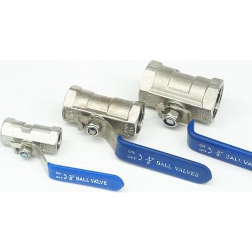 1/4" 1/2" 3/4" 1" 2" BSP NPT Thread Female 304 Stainless Steel 1-Piece Reduced Bore Ball Valve