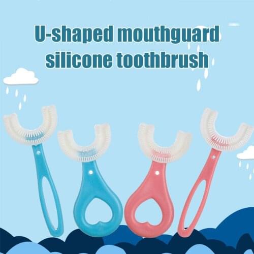 Cute Children U-shaped Baby Silicone Toothbrush Childrens Teeth Simple Baby Brush Cleaning And Care Convenient Toothbrush Oral