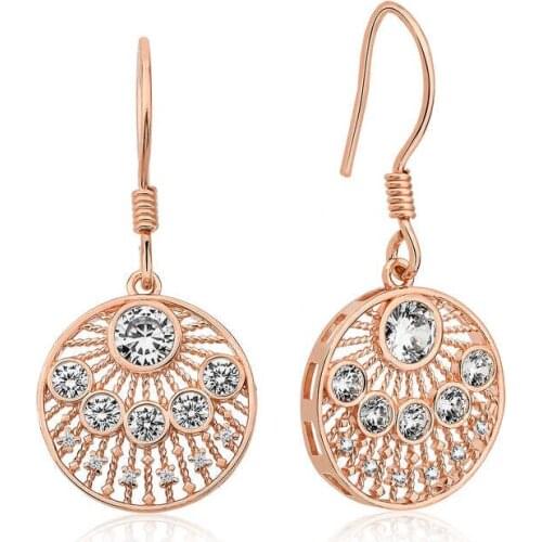 Tevuli 925 Sterling Silver Rose Ethnic Pattern Lady Earrings