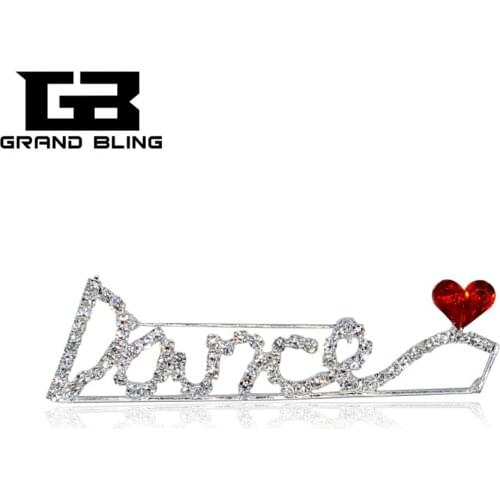 Fantastic Design of "DANCE" Word Brooch Pin Unique Rhinestone Jewelry&Gift