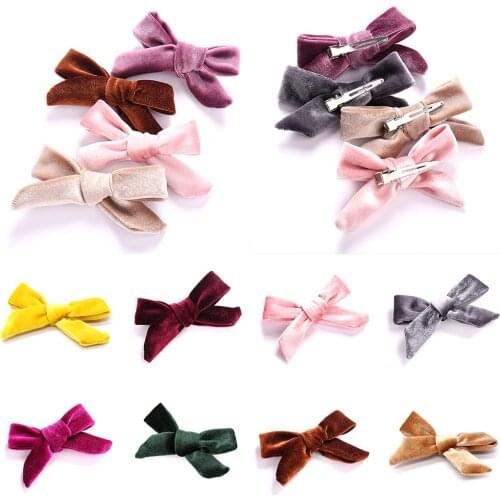 1Pc New Bows Velvet Hair Clips Fashion bowknot Hairpins Women Hair Accessories Cute Velour Bow Hair Barrettes