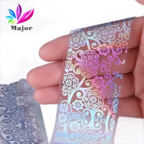 100*4cm/pc nail sticker laser transfer nail foil 3D DIY image Glitter Stencil Decal DIY Manicure foil