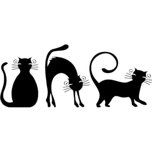 16*6.6cm Cute And Interesting Three Cute Cat Animal Stencil Art Fun Bumper Window Decor Vinyl Sticker