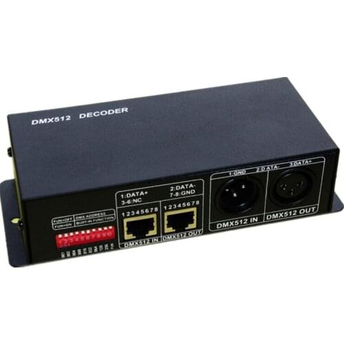 3 Channel 12A DMX512 Decoder 12V 24V DC Led Strip Lights RGB DMX 512 Controller Led Driver
