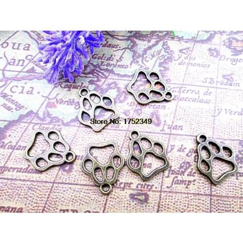 30pcs 19*17mm antique bronze paw charms pendant