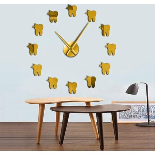 3D Art Mirror Tooth Diy Wall Clock Pow Patrol Guess Watch Mechanism Cut Decorative Office Relogio Parede Decoration