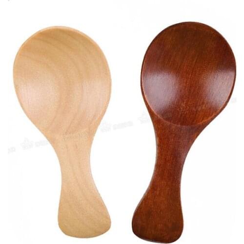 8cm Mini Wood Tea Spoon Small Wooden Salt Spoon Sugar Coffee Tea Spoons Baby Feeding Scoop LX6263