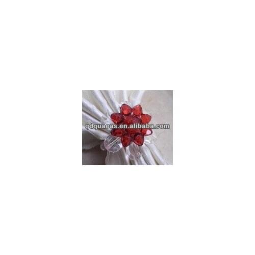 Acrylic red Sun flower napkin ring, beaded wedding napkin holder