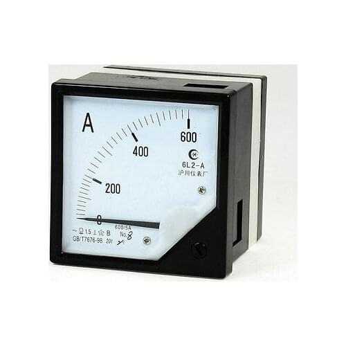 Plastic Housing AC 0-600A Range Analog Panel Meter Amperemeter 6L2-A