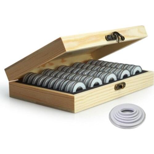 Wooden Display Holder 50Pcs Coin Storage Box Commemorative Collection Case Wooden Commemorative Coin Protection Box