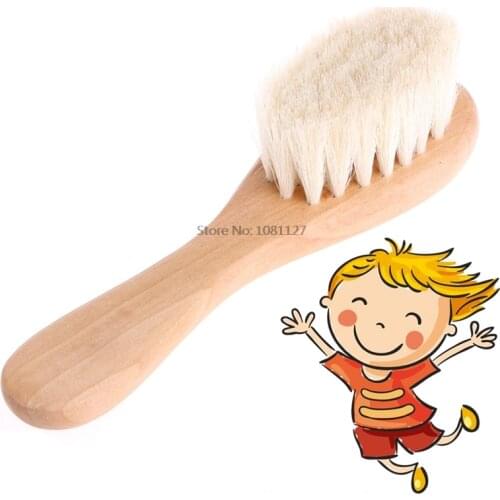 Wooden Handle Brush Baby Hairbrush Newborn Hair Brush Infant Comb Head Massager For Baby