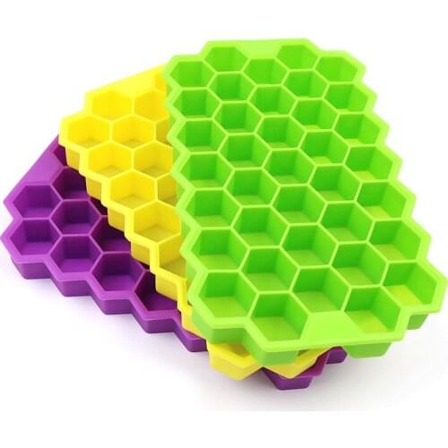 Honeycomb Shape Ice Cube 37 Cubes Ice Tray Ice Cube Mold Storage Containers Ice Cube Tray Mold