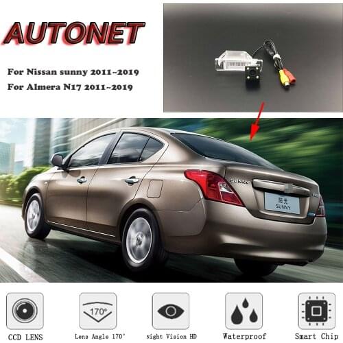 AUTONET Backup Rear View camera For Nissan sunny 2011~2019 For Almera N17 2011~2019 CCD/HD Night Vision license plate Camera