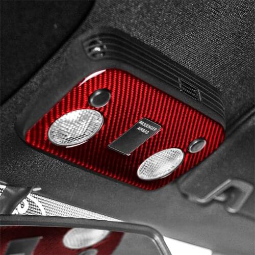 Carbon Fiber Reading Light Cover Frame Trim for Ford Mustang 2015-2019 Interior Decoration Car Accessories Decal Sticker Red