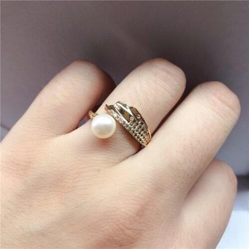 Gold Plated Ring Base Mountings Findings Settings Adjustable Ring Jewelry Parts Fittings Accessories for Pearl Beads