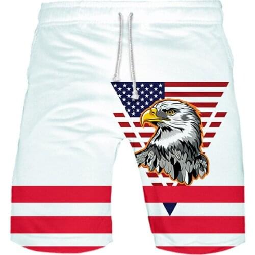 2021 Imaginative Eagle USA Flag 3D Board Shorts Trunks Fashion Dry Beach Swiming Shorts Men Casual Short Pants Beach Sport Pants