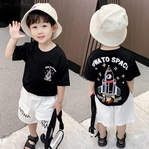 Summer Fashion Boys Sets Short Sleeve Tee and Pants 2 Piece Sets Children Clothes Kids Clothes