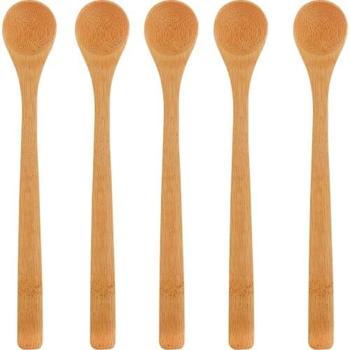 Hot Long Handle Coffee Spoon Wooden Spoon Creative Solid Wood Tableware Stir Stick Milk Tea Honey Multifunction Kitchen Supplies