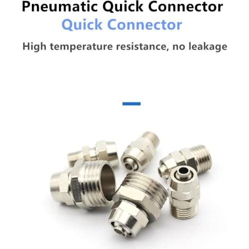 Copper Pneumatic Quick Connector Trachea Quick Twist Connector PC8mm-02 Straight Through 4-M5/6-01/10-03/12-04