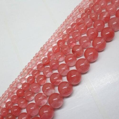 Mini. Order is $7! 4-18mm Red Watermelon rock crystal Quartz Round DIY Jewelry Making Loose Beads 15"