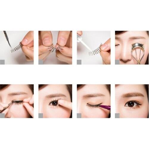 5 Pairs False Eyelash Practice Silicone Mannequin Model Head Beginner Training Set Practicing