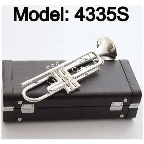 Music Fancier Club Bb Trumpet 4335S Silver Plated Music Instruments Profesional Trumpets Student Included Case Mouthpiece
