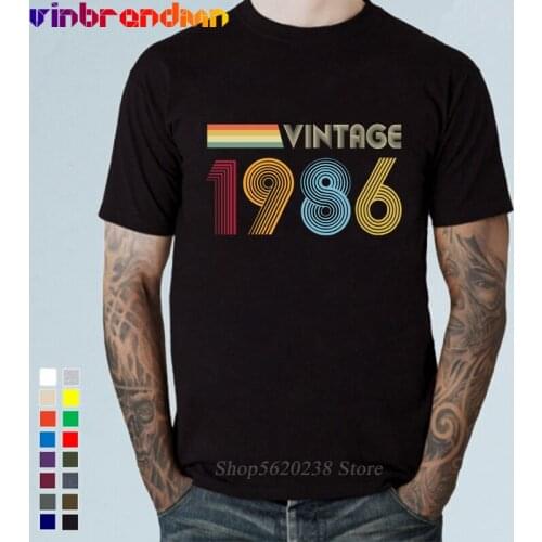 Novelty 80s Retro Clothing Vintage 1986 men T shirt womens birthday gift Legends Born in 1986 T-shirt 1986 birth year tee shirts