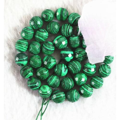 New fahsion artificial green malachite stone 4mm 6mm 8mm 10mm 12mm faceted round elegant jewelry loose beads 15inch B372