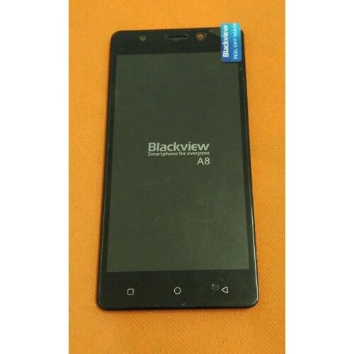 Used Original LCD Display +Digitizer Touch Screen+ Frame for Blackview A8 MTK6580A Quad Core 5.0 Inch Free shipping