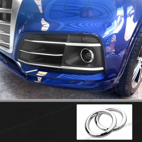 Lsrtw2017 Carbon Fiber Car Front Foglight Ring Light Trims for Audi Q5 2018 2019 2020 Accessories Auto Styling
