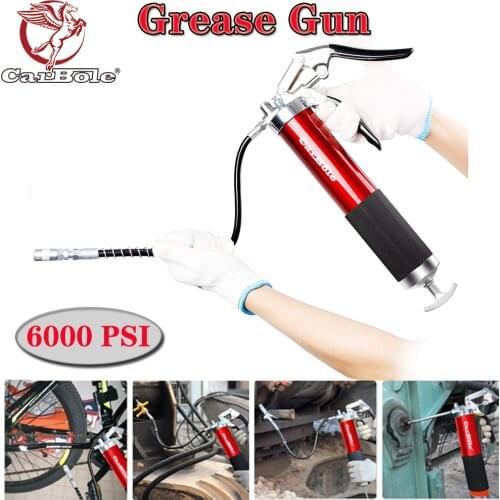 6000 PSI Professional Grease Gun Red One-hand Grease Gun Leak-proof With Flexible 12" Hose TOP Accessories